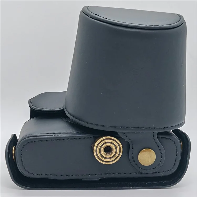 Para Olympus PEN E-PL3 / E-PM1 Cámara sin espejo Bolsa protectora de piel sintética portátil con correa para el hombro - Negro