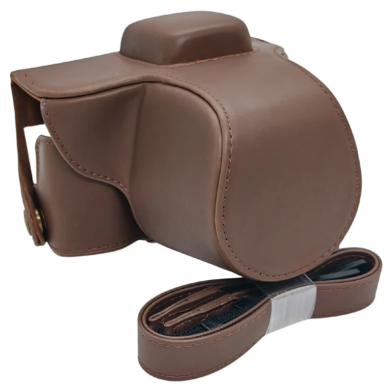 Camera Bag for Olympus PEN E-PL9 / E-PL8 / E-PL7 Mirrorless Camera Portable PU Leather Protective Case with Shoulder Strap - Coffee