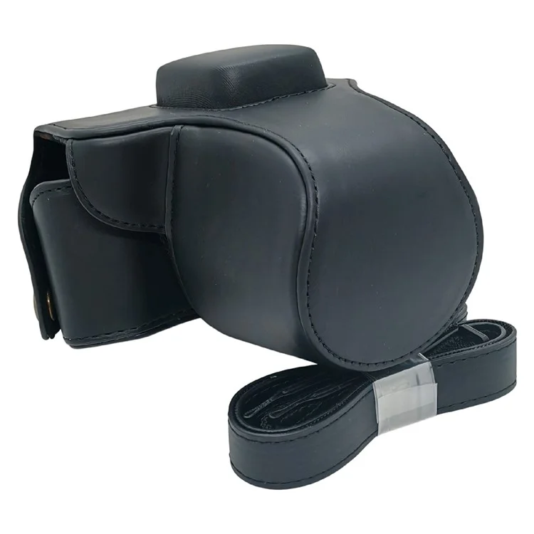 For Olympus PEN E-PL5 / E-PL6 / E-PM2 Camera Case Portable PU Leather Protective Cover with Shoulder Strap - Black