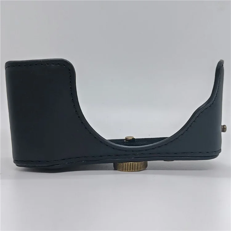 For Olympus PEN E-PL5 / E-PL6 / E-PM2 Camera Case Portable PU Leather Protective Cover with Shoulder Strap - Black