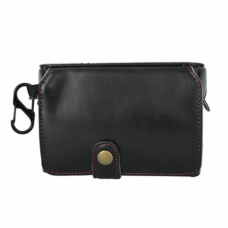 For Fujifilm X100VI Camera Case PU Leather Cover with Battery Hole + Strap + Storage Bag - Black
