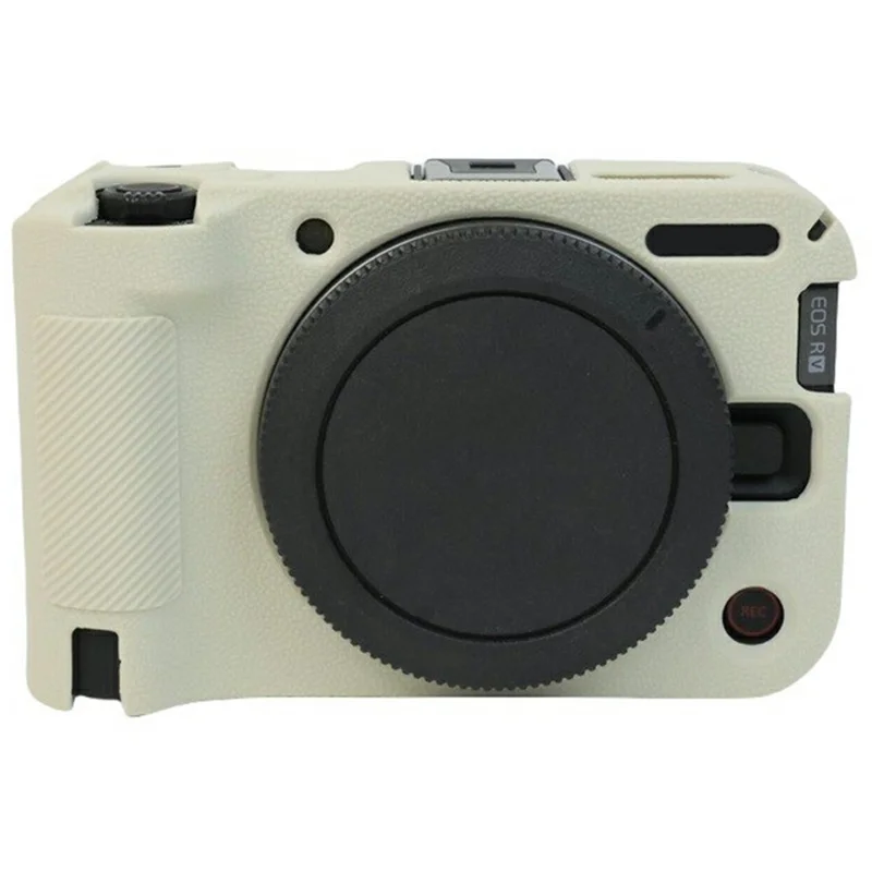 For Canon EOS R50 V Camera Protective Case Litchi Texture Silicone Cover - Beige