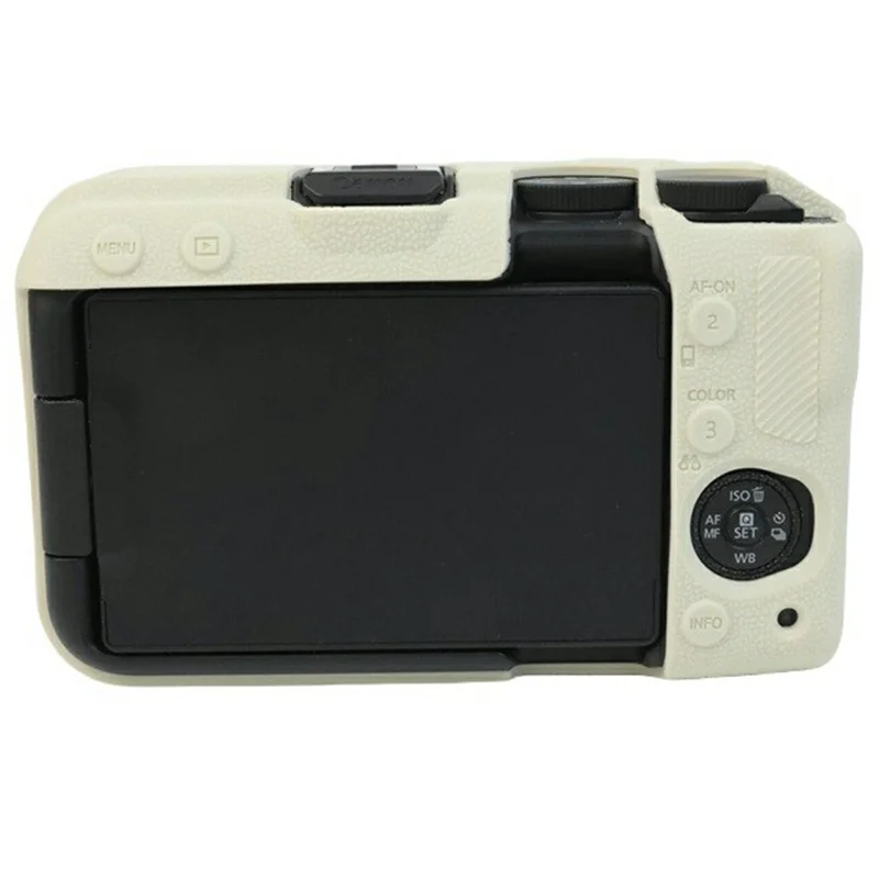 For Canon EOS R50 V Camera Protective Case Litchi Texture Silicone Cover - Beige
