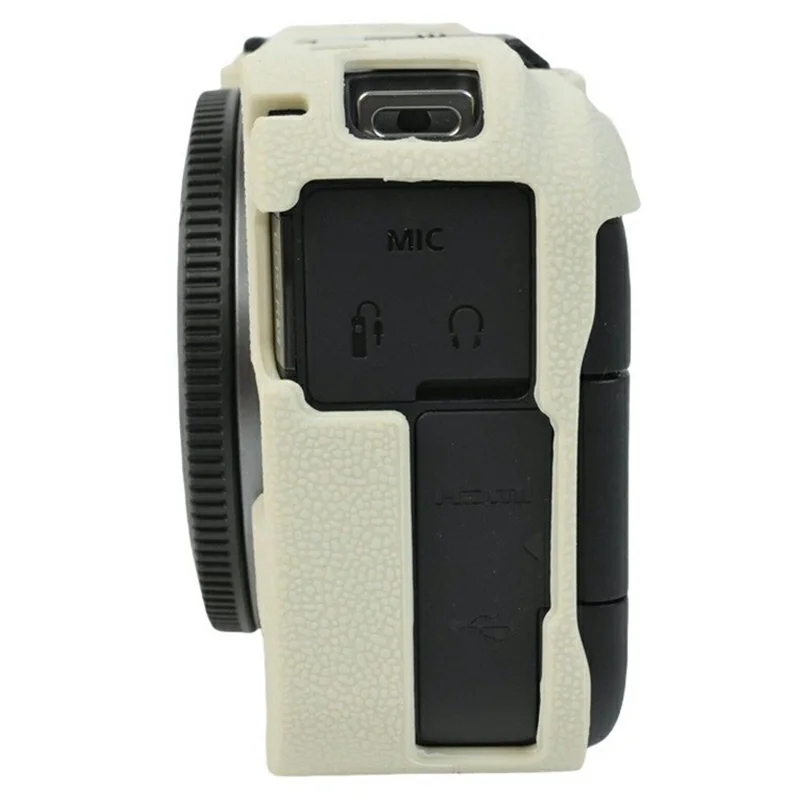 For Canon EOS R50 V Camera Protective Case Litchi Texture Silicone Cover - Beige