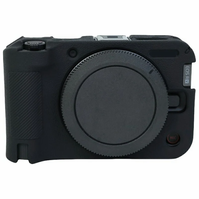 For Canon EOS R50 V Camera Protective Case Litchi Texture Silicone Cover - Black