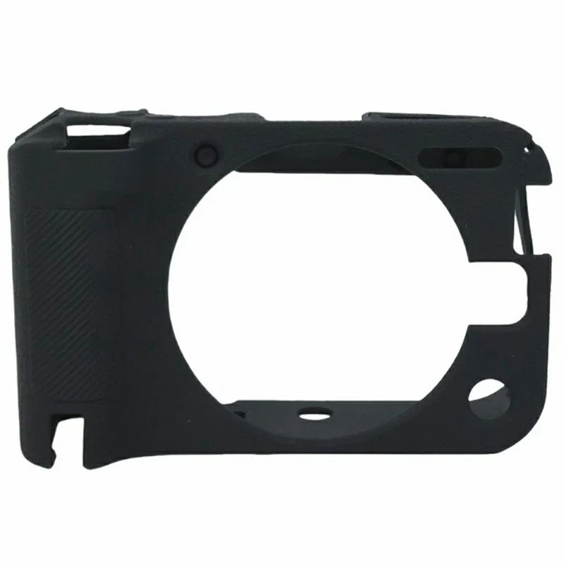 For Canon EOS R50 V Camera Protective Case Litchi Texture Silicone Cover - Black