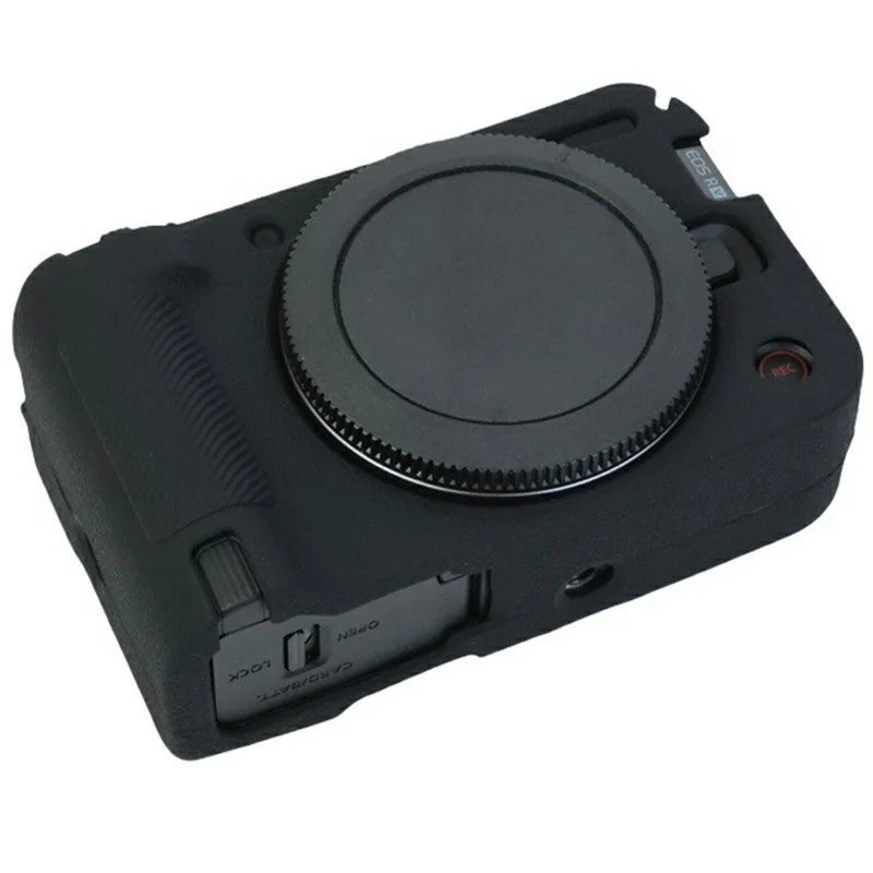 For Canon EOS R50 V Camera Protective Case Litchi Texture Silicone Cover - Black