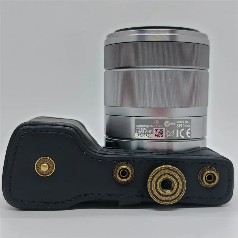 Leather Case for Sony NEX-5N / NEX-5C / NEX-5R / NEX-5T Anti-scratch Camera Protective Cover - Black