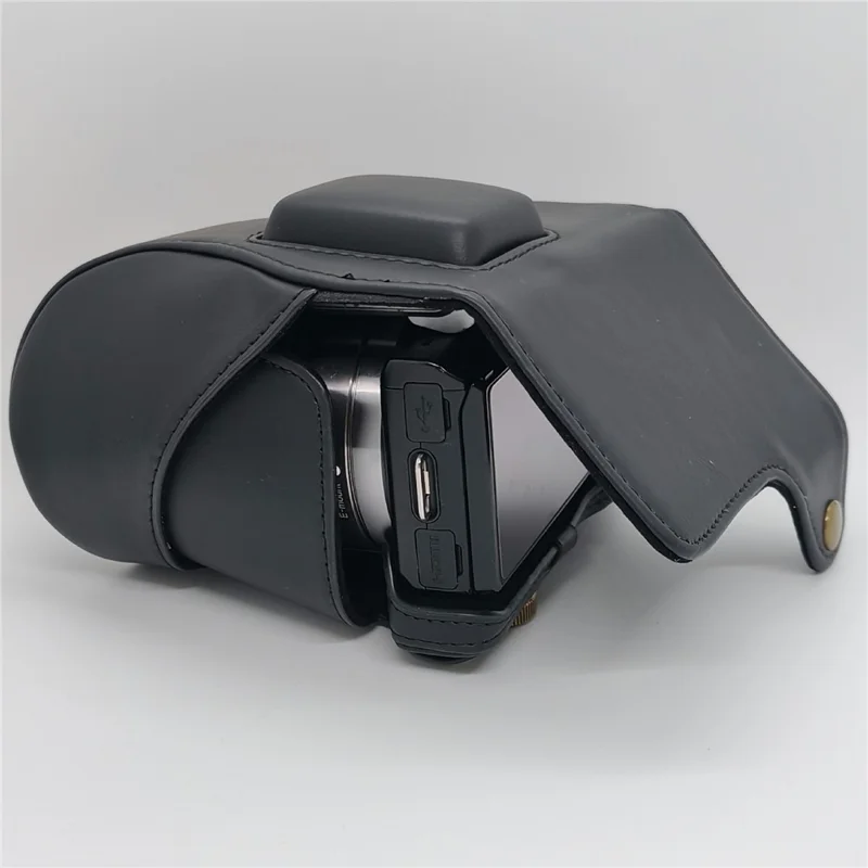 Leather Case for Sony NEX-5N / NEX-5C / NEX-5R / NEX-5T Anti-scratch Camera Protective Cover - Black
