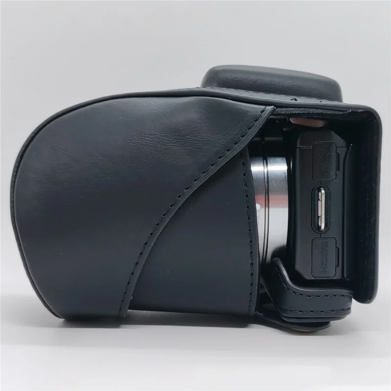 Leather Case for Sony NEX-5N / NEX-5C / NEX-5R / NEX-5T Anti-scratch Camera Protective Cover - Black