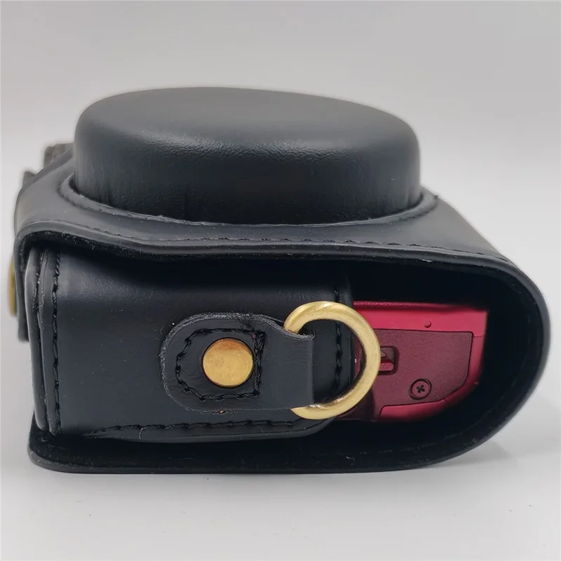 For Canon PowerShot SX710 HS / SX700 Camera Case PU Leather Protective Cover with Shoulder Strap - Black