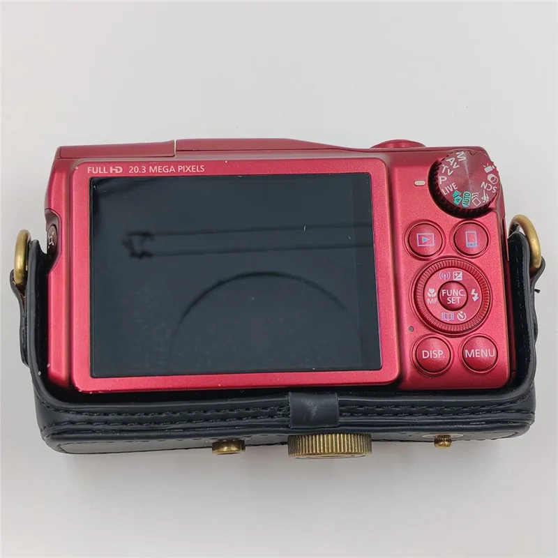 For Canon PowerShot SX710 HS / SX700 Camera Case PU Leather Protective Cover with Shoulder Strap - Black