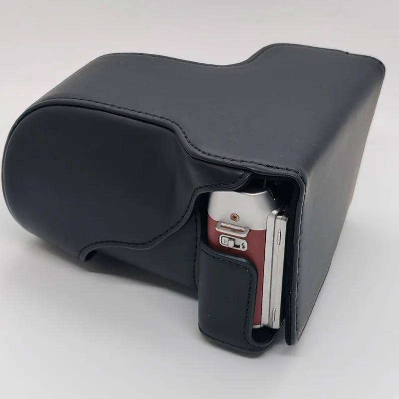 For Fujifilm X-A20 / A10 / A7 / A5 / A3 / A2 / A1 Camera Case Protective Cover PU Leather with Shoulder Strap - Black