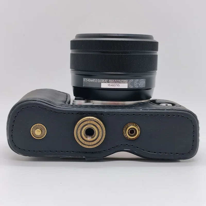 For Fujifilm X-A20 / A10 / A7 / A5 / A3 / A2 / A1 Camera Case Protective Cover PU Leather with Shoulder Strap - Black