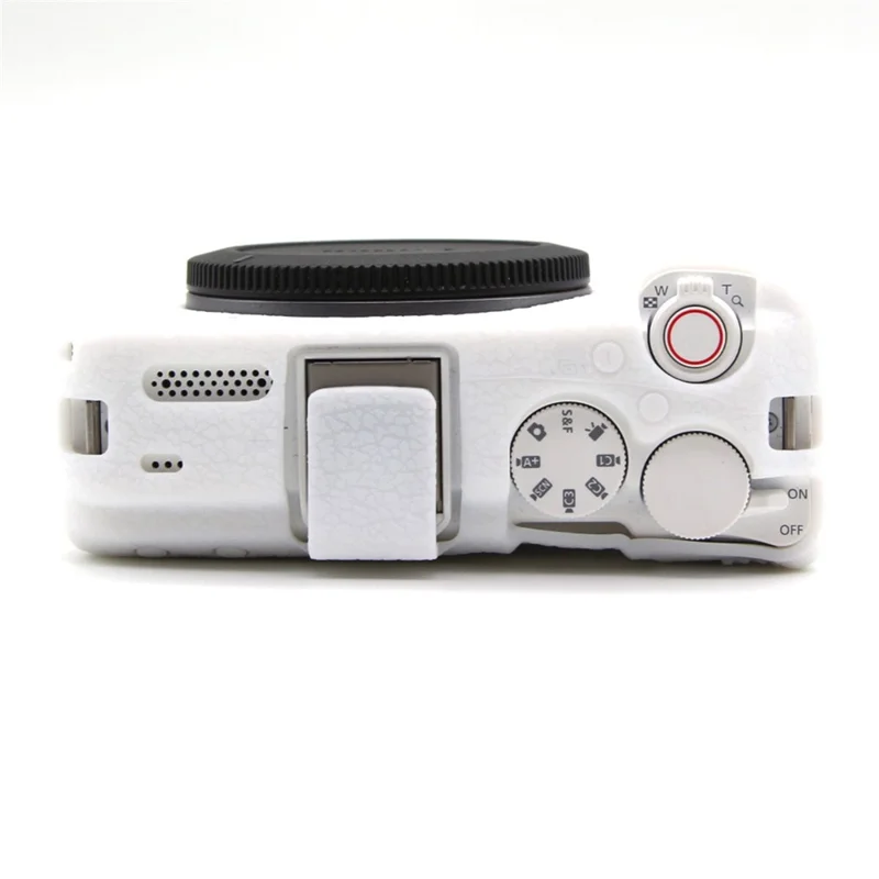 For Canon EOS R50 V Camera Protective Case Anti Scratch Textured Silicone Cover - White