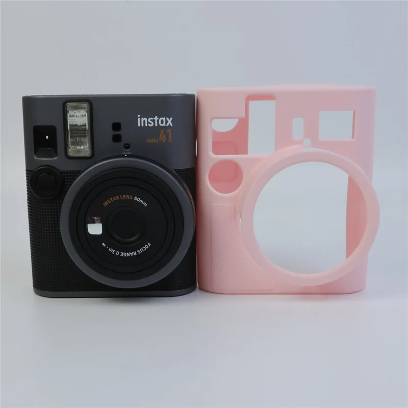 For Fujifilm Instax Mini 41 Camera Sleeve Shockproof Silicone Case Anti Scratch Protective Cover - Pink