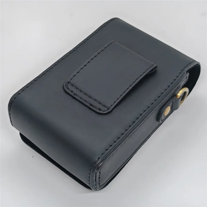 Étui pour appareil photo portable pour Ricoh GR IIIx / GR III / GR II / GR en cuir PU avec bandoulière - Noir
