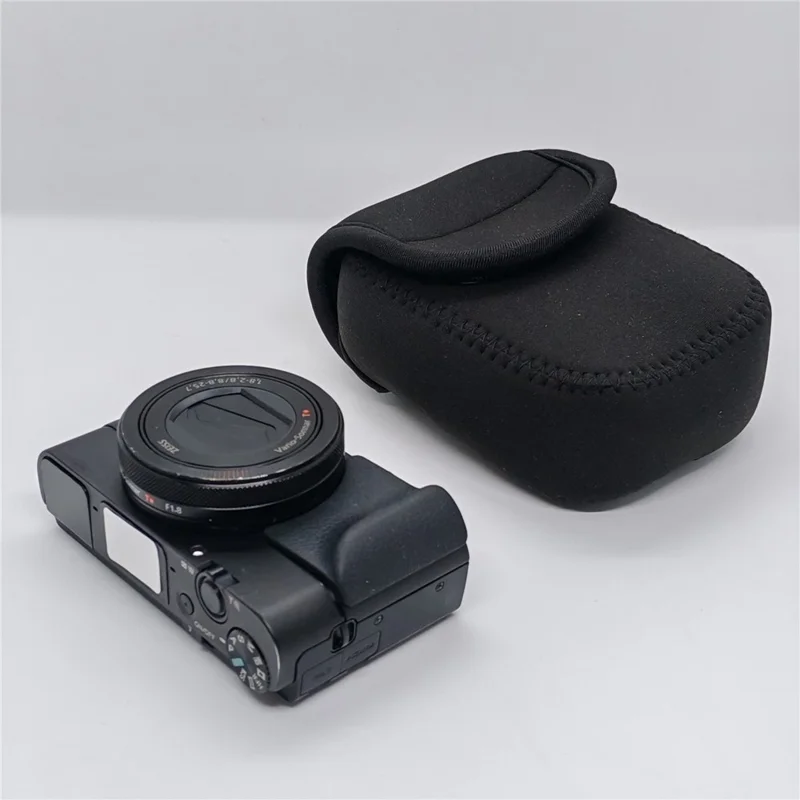 Pour Sony RX100M7 / M6 / M5 / M4 / M3 / M / RX100 Étui de Transport Sacoche Intérieure pour Appareil Photo Pochette de Protection Antichoc avec Mousqueton - Noir