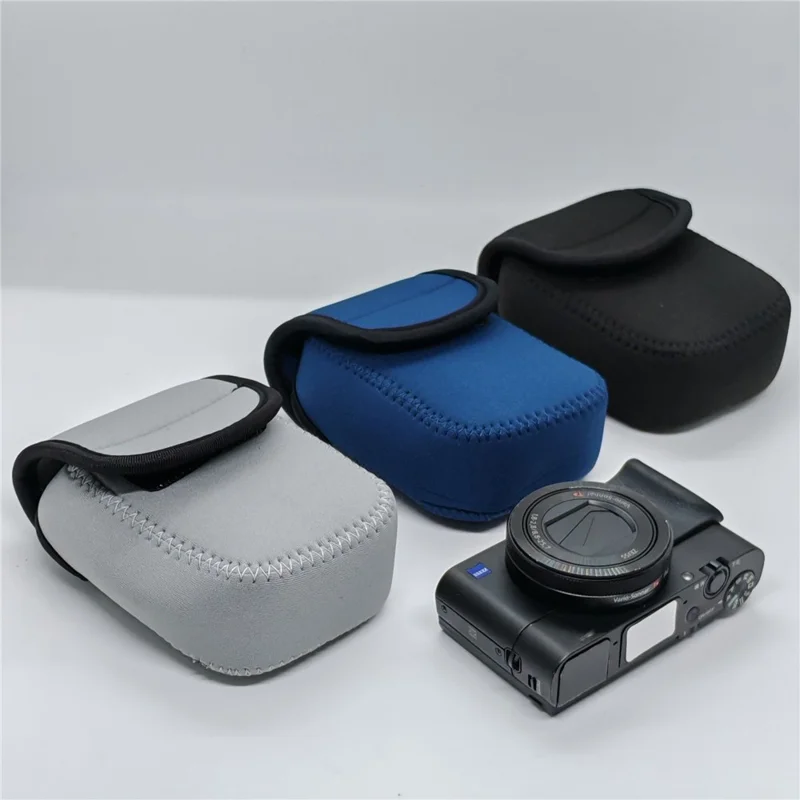 Pour Sony RX100M7 / M6 / M5 / M4 / M3 / M / RX100 Étui de Transport Sacoche Intérieure pour Appareil Photo Pochette de Protection Antichoc avec Mousqueton - Noir