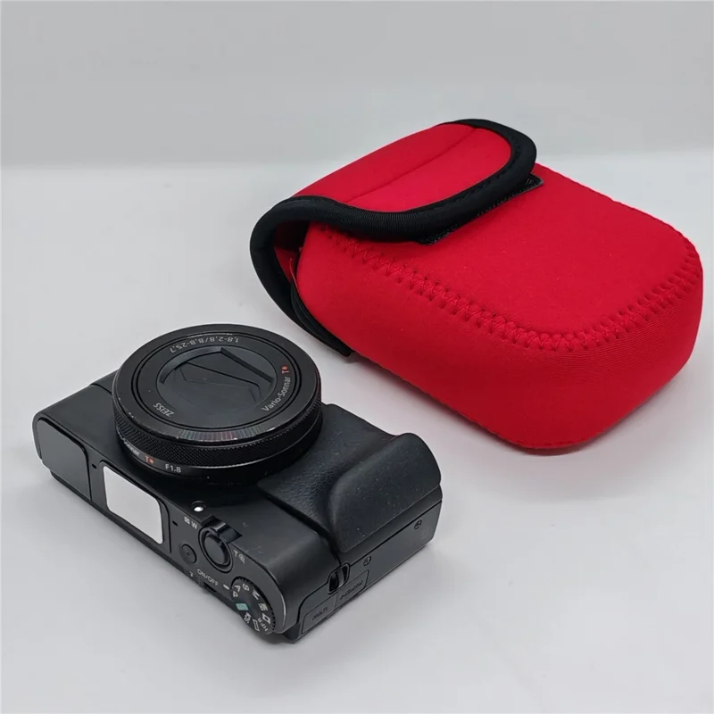 Funda para Sony RX100M7 / M6 / M5 / M4 / M3 / M / RX100 Bolsa Interior para Cámara Resistente a Golpes con Mosquetón - Rojo