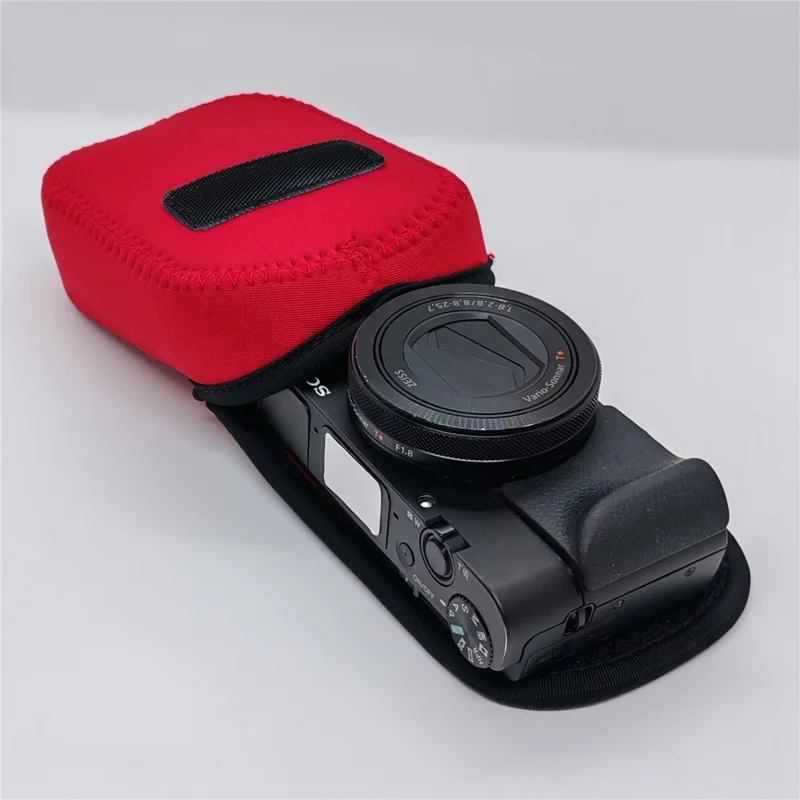 Funda para Sony RX100M7 / M6 / M5 / M4 / M3 / M / RX100 Bolsa Interior para Cámara Resistente a Golpes con Mosquetón - Rojo