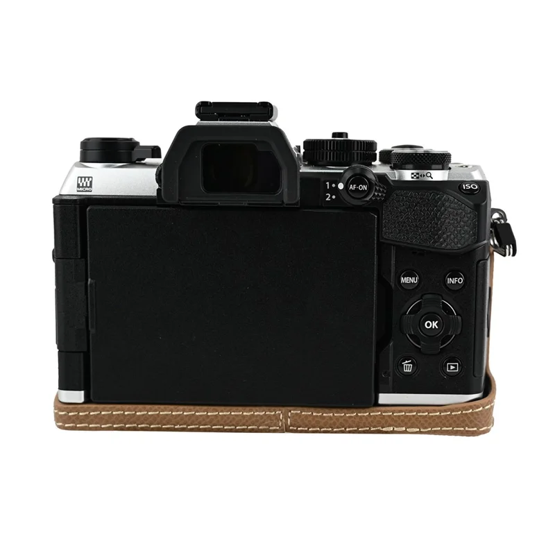 For Olympus OM-5 Mark II Kameraetui i PU-læder - Khaki