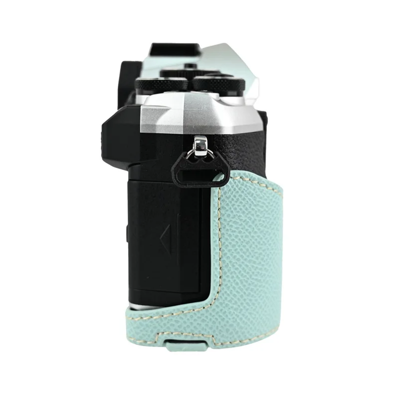 For Olympus OM-5 Mark II Camera Case with Shoulder Strap Leather Cover - Baby Blue