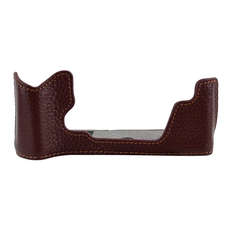 For Olympus OM-5 Mark II Kamerabund af Ægte Kuelskind - Kaffe