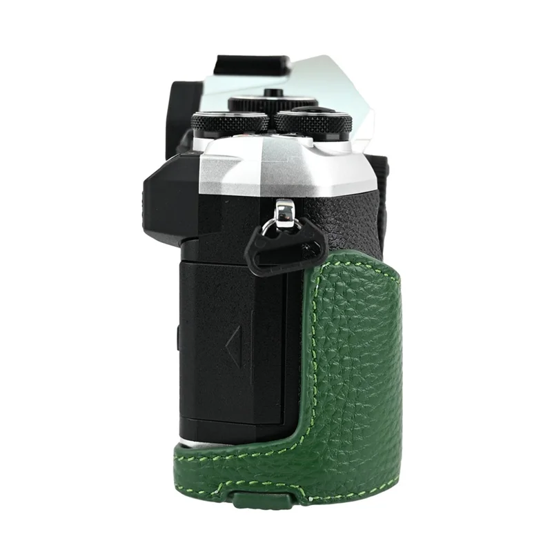 Etui do aparatu fotograficznego Olympus OM-5 Mark II, oryginalna skóra wołowa, ochronna pokrywa z paskiem na ramię - zielony