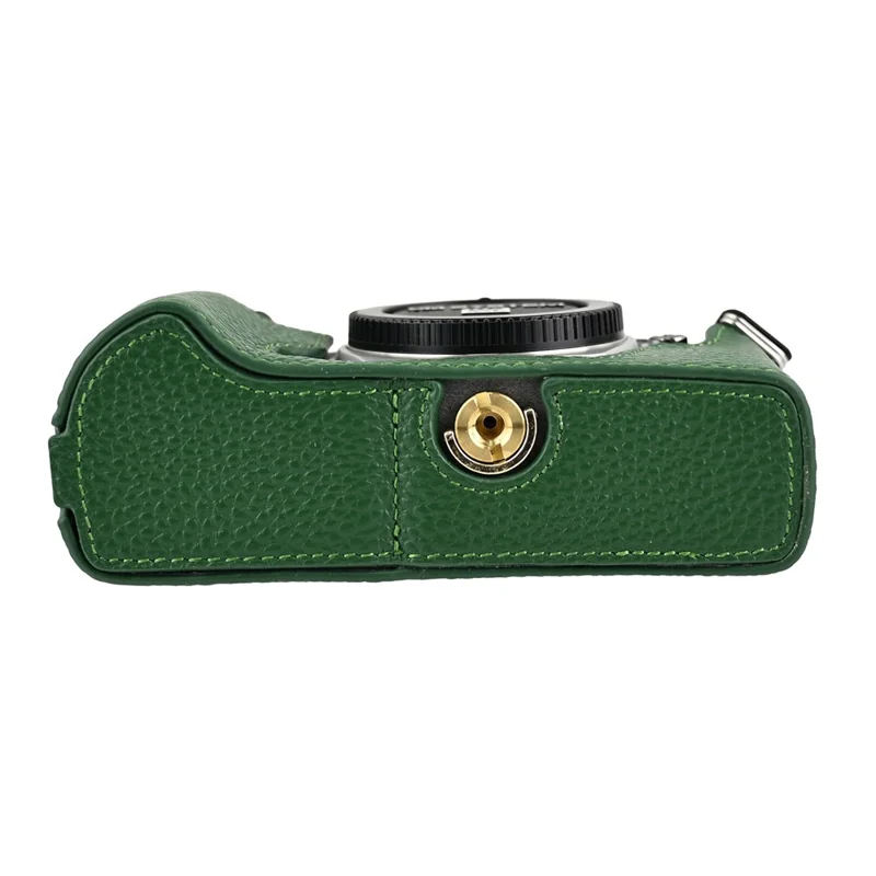 Etui do aparatu fotograficznego Olympus OM-5 Mark II, oryginalna skóra wołowa, ochronna pokrywa z paskiem na ramię - zielony