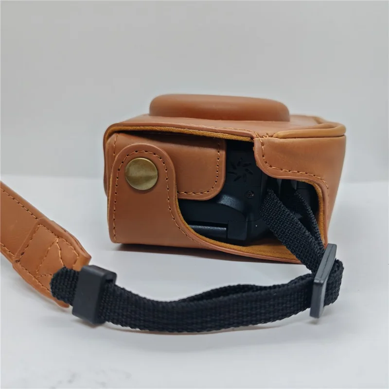 Bolsa de cámara para Canon PowerShot G12 / G11 / G10 Estuche portátil de piel de ante antiarañazos con correa para el hombro - Marrón