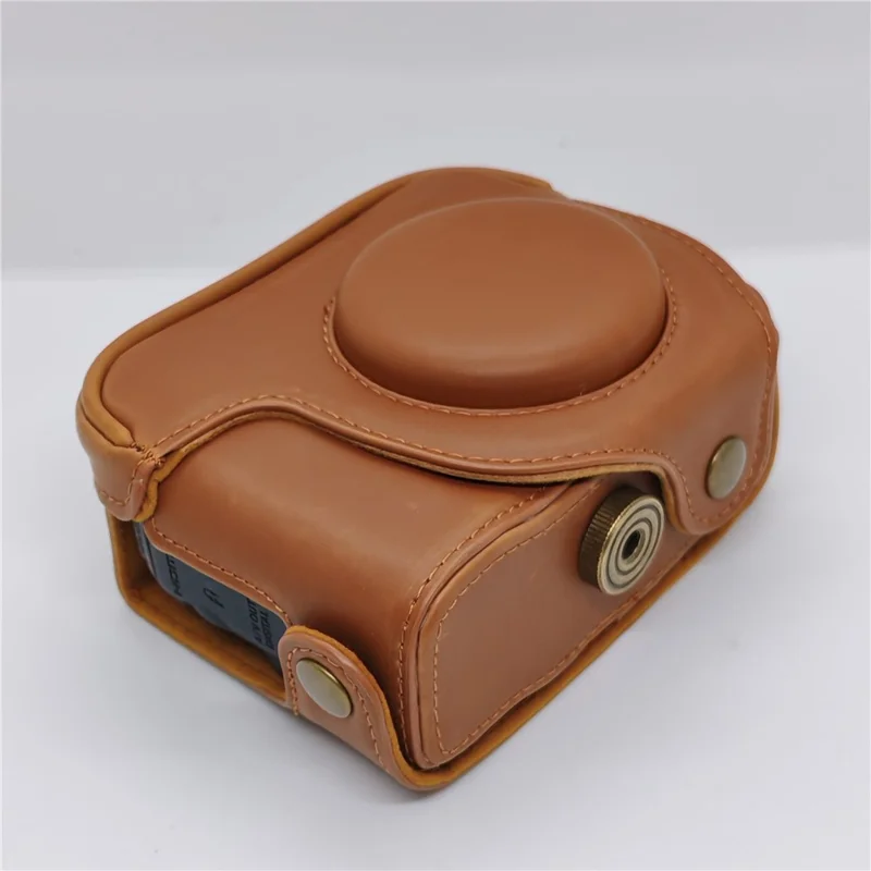 Bolsa de cámara para Canon PowerShot G12 / G11 / G10 Estuche portátil de piel de ante antiarañazos con correa para el hombro - Marrón