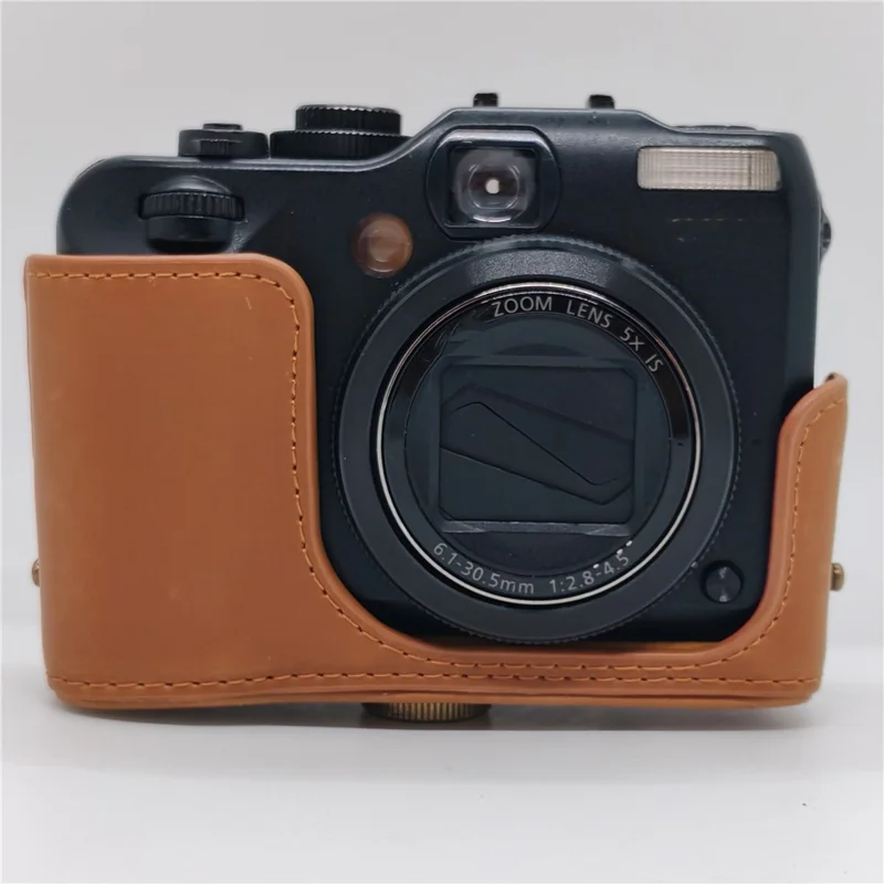 Bolsa de cámara para Canon PowerShot G12 / G11 / G10 Estuche portátil de piel de ante antiarañazos con correa para el hombro - Marrón
