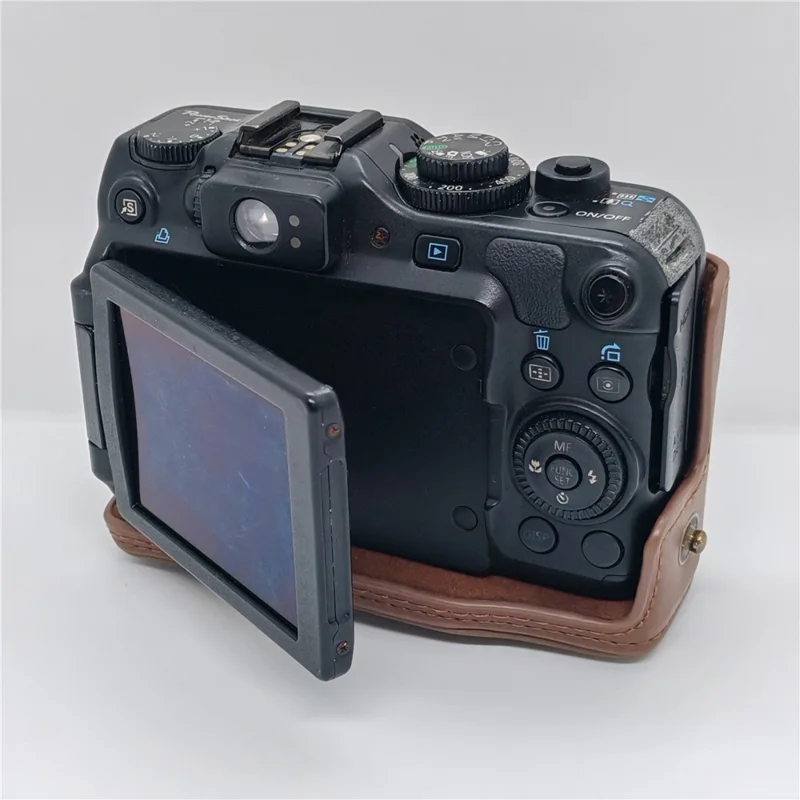 Camera Bag For Canon PowerShot G12 / G11 / G10 Anti Scratch PU Leather Portable Case with Shoulder Strap - Coffee