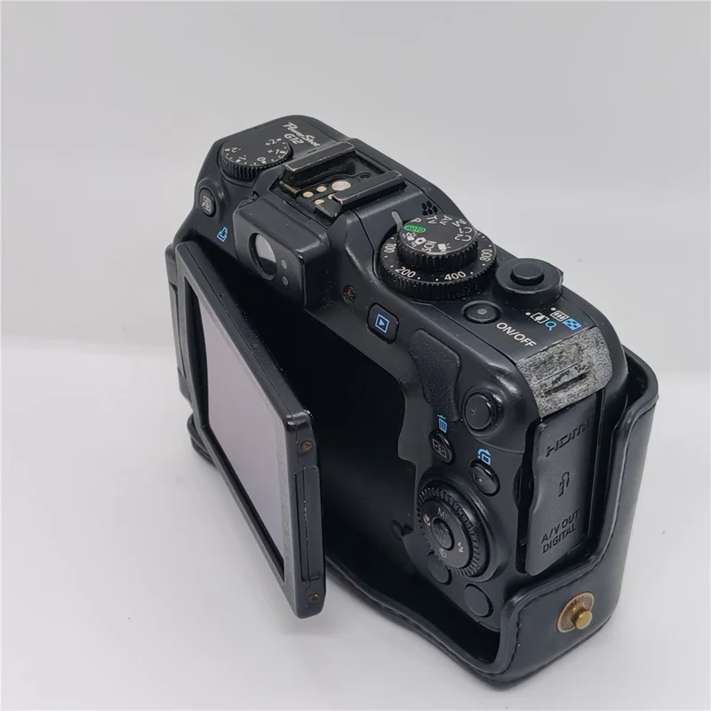 Camera Bag For Canon PowerShot G12 / G11 / G10 Anti Scratch PU Leather Portable Case with Shoulder Strap - Black