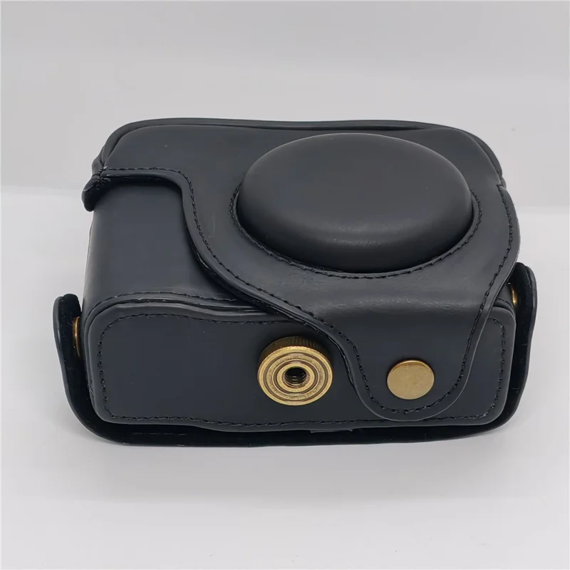 Camera Bag For Canon PowerShot G12 / G11 / G10 Anti Scratch PU Leather Portable Case with Shoulder Strap - Black