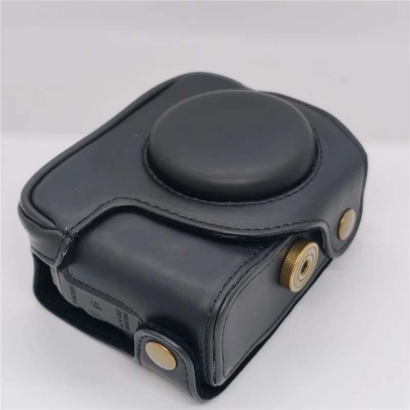 Camera Bag For Canon PowerShot G12 / G11 / G10 Anti Scratch PU Leather Portable Case with Shoulder Strap - Black