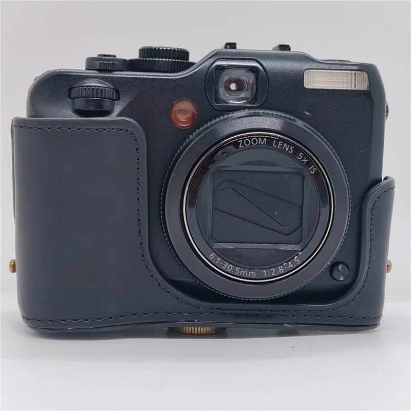 Camera Bag For Canon PowerShot G12 / G11 / G10 Anti Scratch PU Leather Portable Case with Shoulder Strap - Black