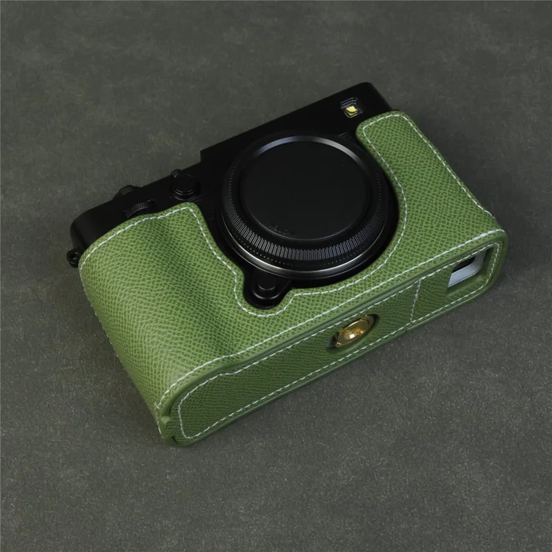For Fujifilm X-E5 Camera Half Case with Detachable Battery Access PU Leather Protective Cover - Green