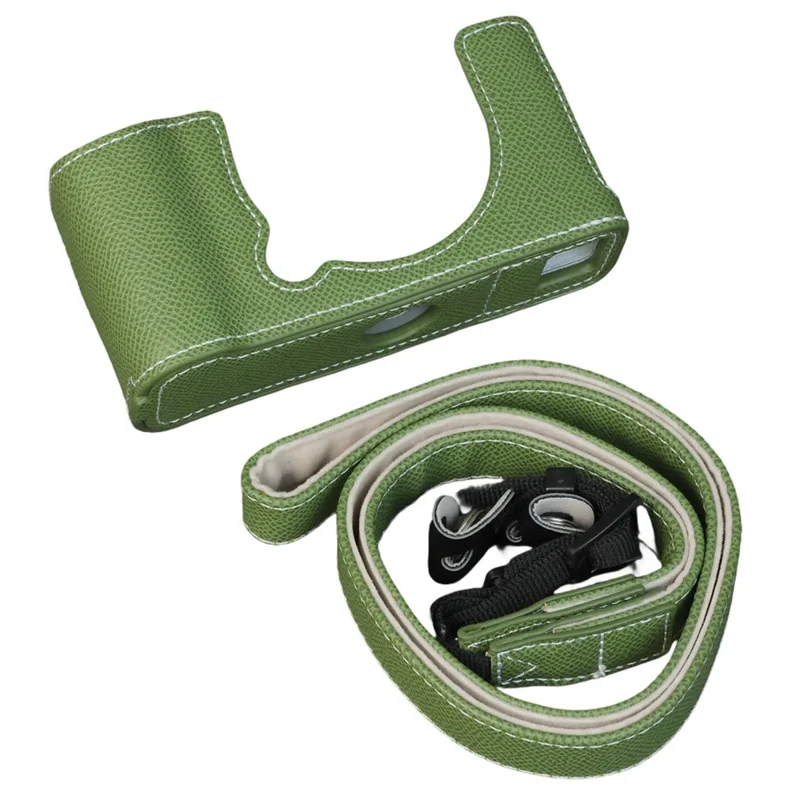 For Fujifilm X-E5 Camera Case with Detachable Battery Access  /  Shoulder Strap - Green