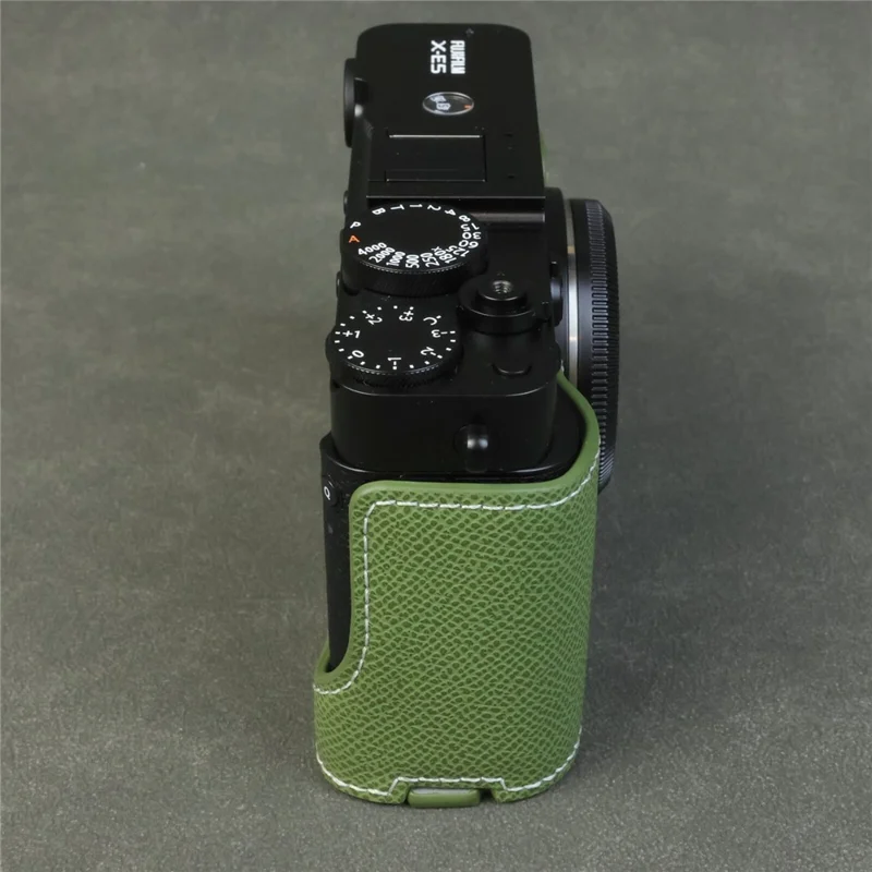 For Fujifilm X-E5 Camera Case with Detachable Battery Access  /  Shoulder Strap - Green
