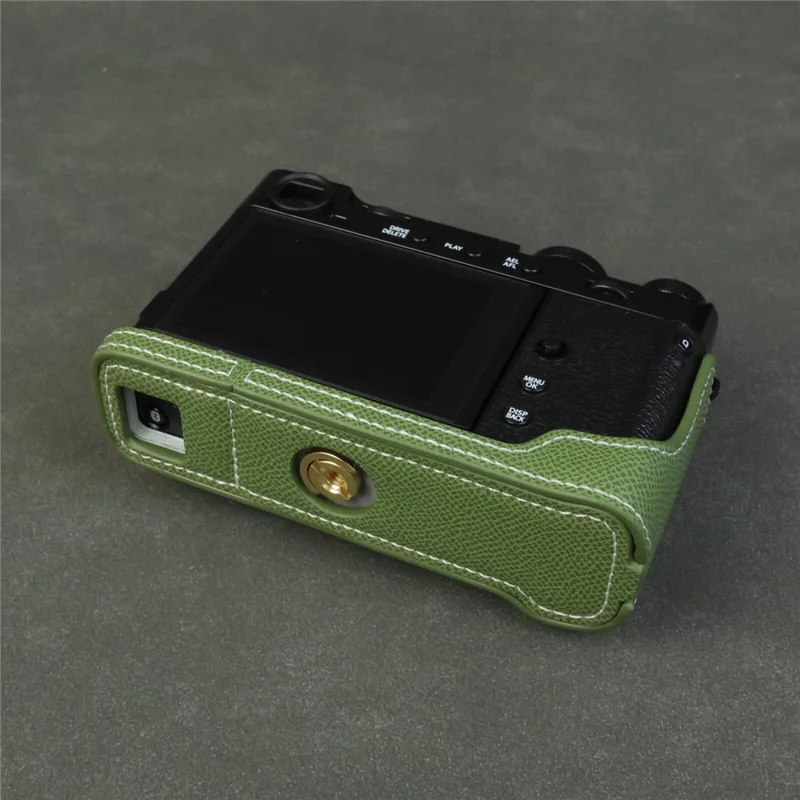 For Fujifilm X-E5 Camera Case with Detachable Battery Access  /  Shoulder Strap - Green