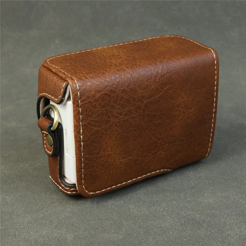 Étui pour appareil photo Sony ZV-1F / ZV-1M2 avec ouverture pour batterie, étui de protection en cuir portable - Café