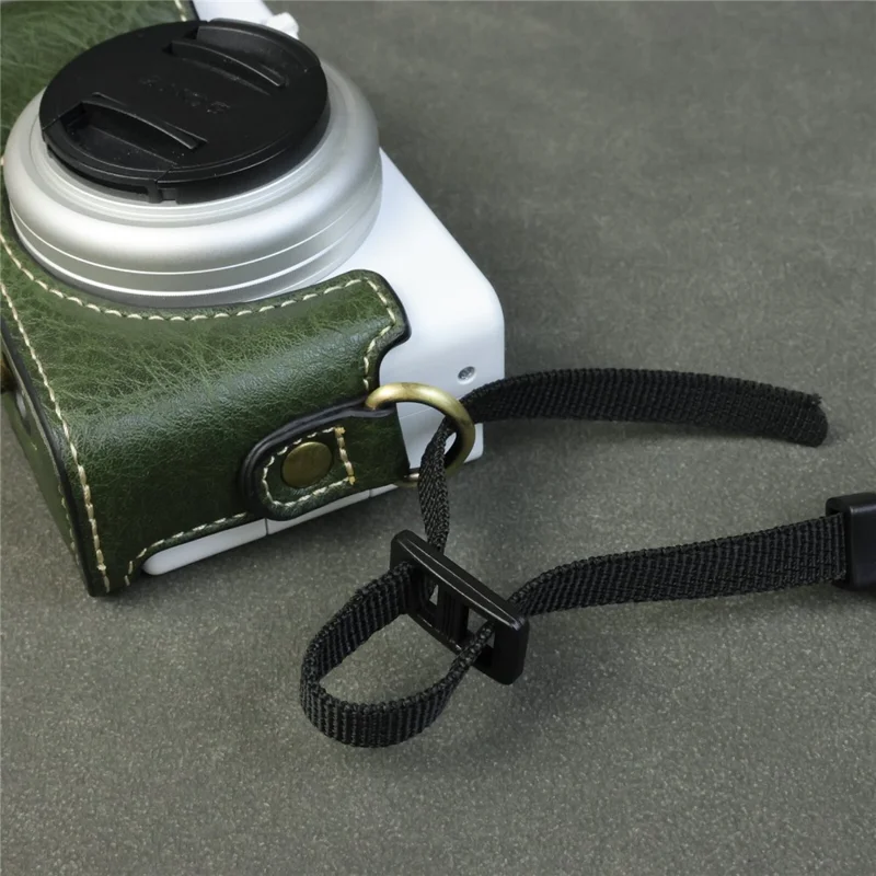 For Sony ZV-1F / ZV-1M2 Camera Case with Battery Opening Portable Leather Camera Protective Cover - Green