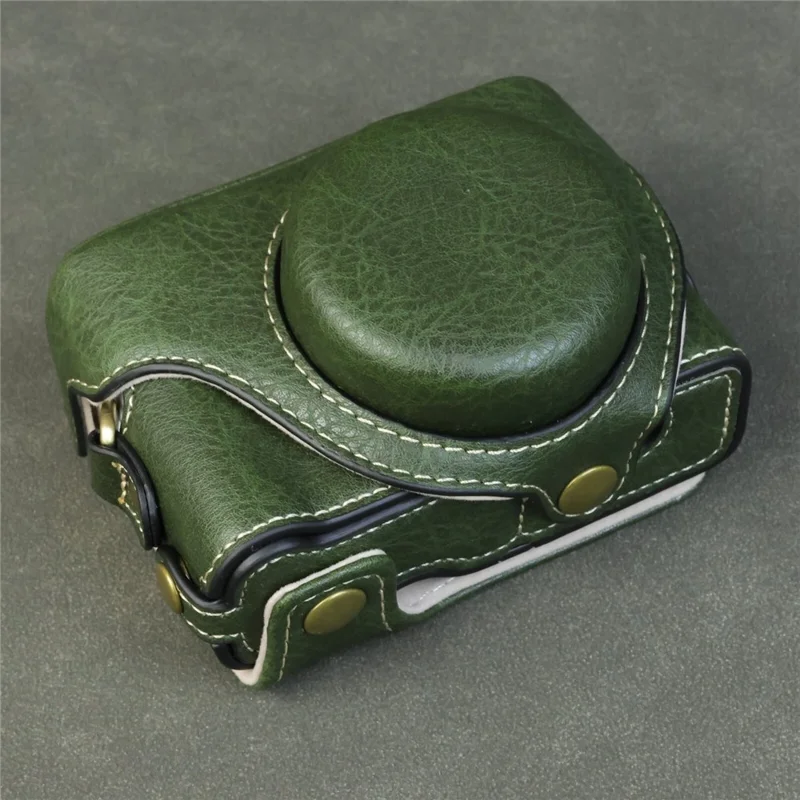 For Sony ZV-1F / ZV-1M2 Camera Case with Battery Opening Portable Leather Camera Protective Cover - Green