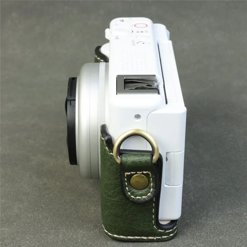 For Sony ZV-1F / ZV-1M2 Camera Case with Battery Opening Portable Leather Camera Protective Cover - Green