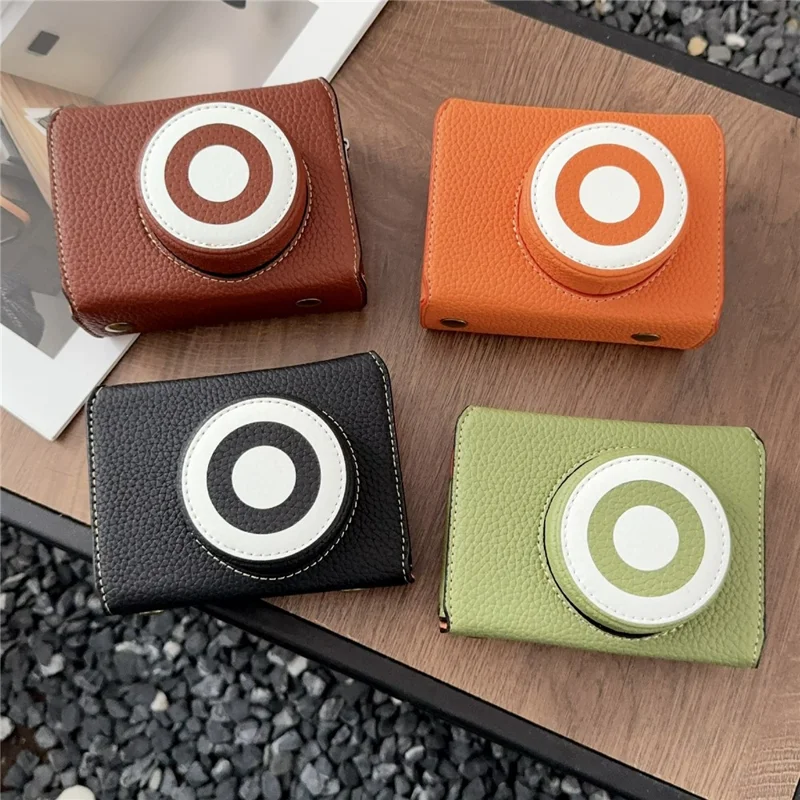 Чехол для камеры Fujifilm X-E5 Кожаный защитный чехол с отделением для хранения батареи Противоцарапающий - Оранжевый