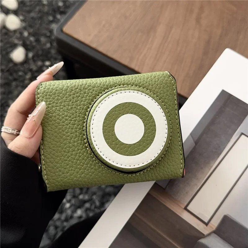 Чехол для камеры Ricoh GR IV / GR IIIx / GR III, съемный кожаный чехол с откидной крышкой / наплечный ремень — зеленый