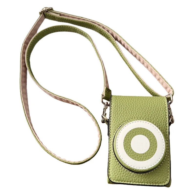 Custodia per Fotocamera con Tracolla per Canon Sony Ricoh Panasonic, Borsa Protettiva in Ecopelle Retrò - Verde