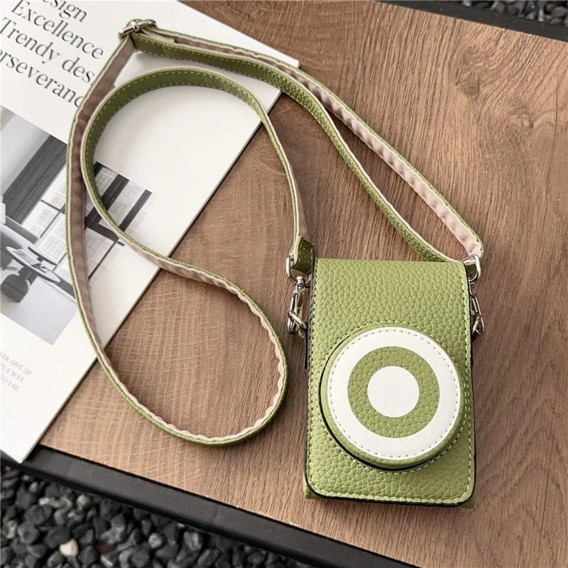 Custodia per Fotocamera con Tracolla per Canon Sony Ricoh Panasonic, Borsa Protettiva in Ecopelle Retrò - Verde